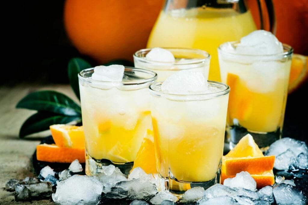 Orange Soda with ice and vodka
