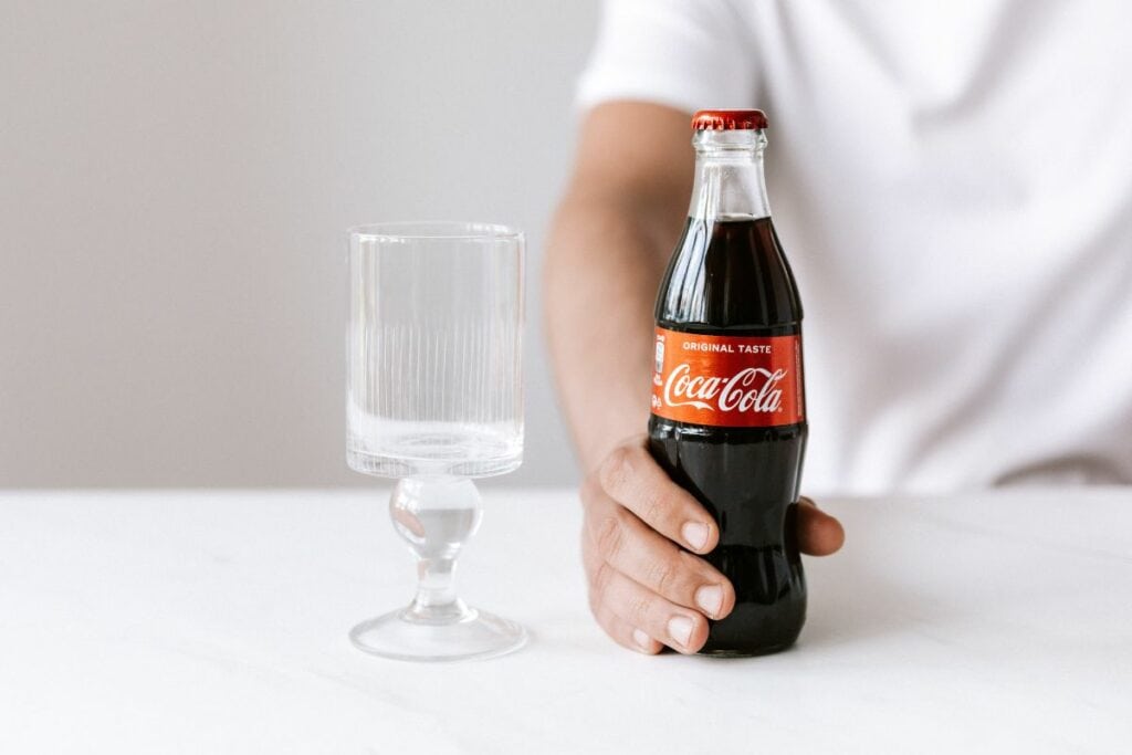 coke and a glass